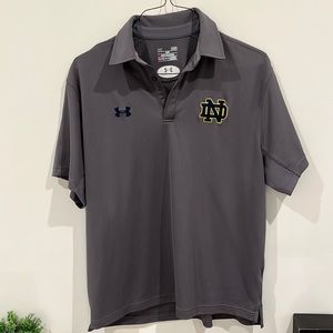 Grey Notre Dame Mens Golf Polo